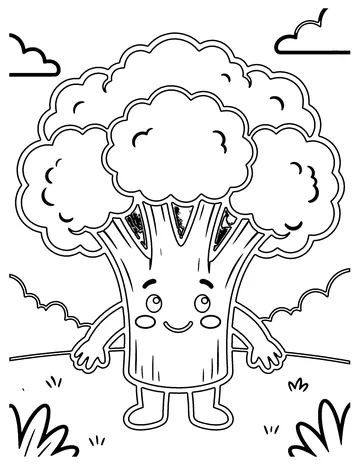 Broccoli coloring page