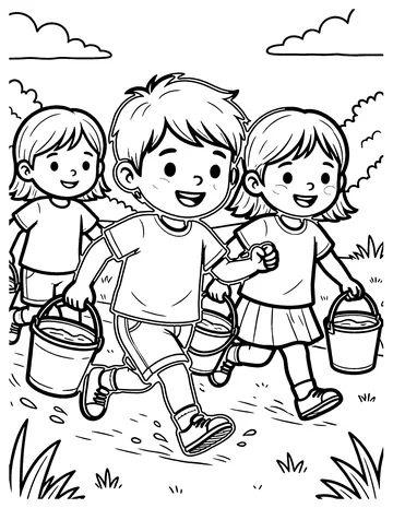 Bucket Relay coloring page