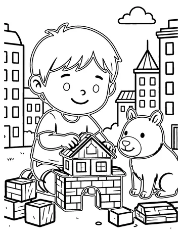 Builder Kid coloring page