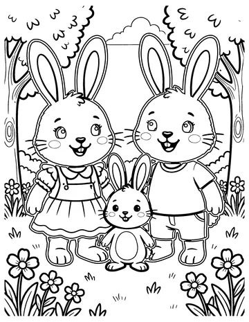 Bunny Family coloring page