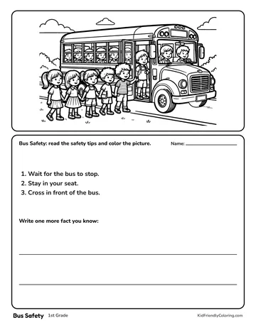 Bus Safety coloring page