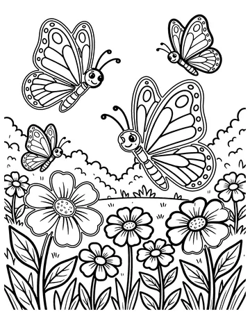 Butterfly Garden coloring page
