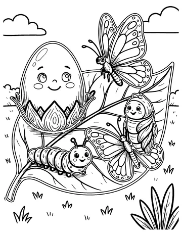 Butterfly Life Cycle coloring page