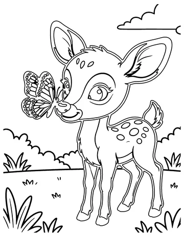 Butterfly on Its Nose coloring page