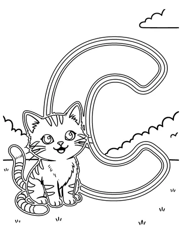 C Is for Cat coloring page