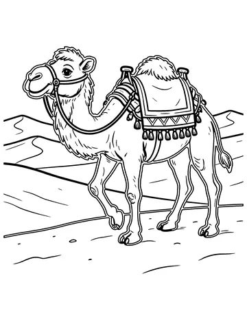 Camel Caravan coloring page