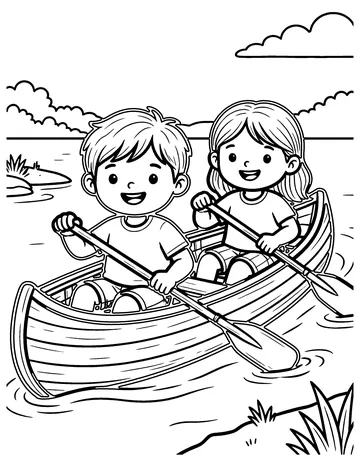 Canoe coloring page