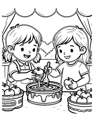 Caramel Apples coloring page