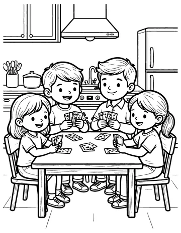 Card Game Night coloring page