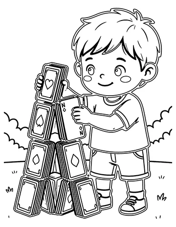 Card Tower coloring page