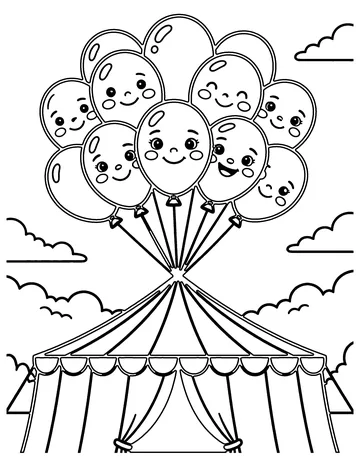 Carnival Balloons coloring page