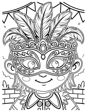 Carnival Mask coloring page