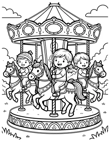 Carousel coloring page