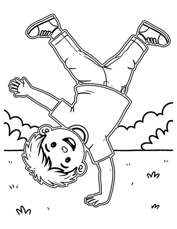 Cartwheel coloring page