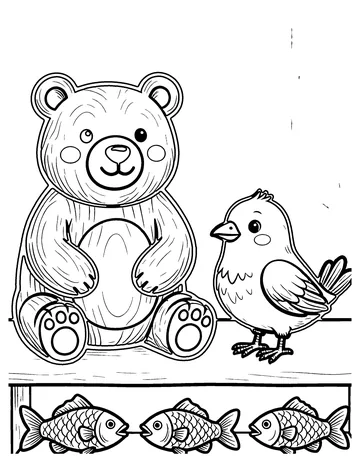 Carved Wooden Animals coloring page