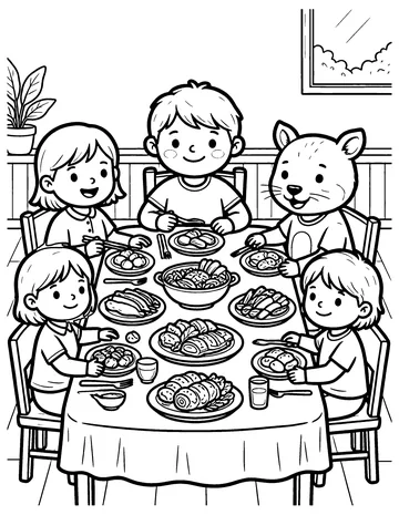 Castle Banquet coloring page