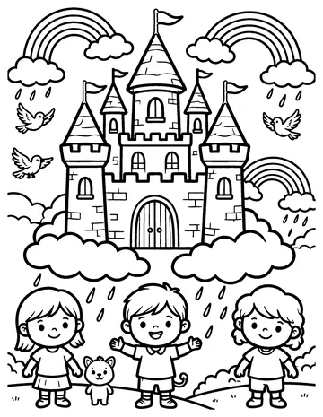 Castle in the Clouds coloring page