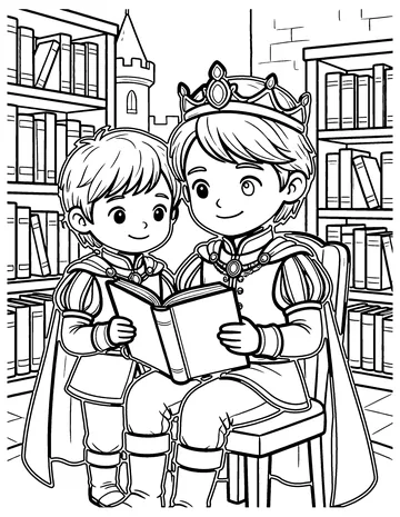 Castle Library coloring page