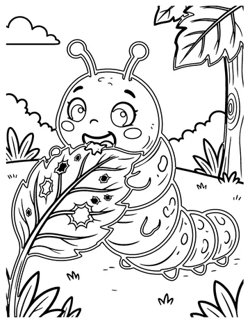 Caterpillar Lunch coloring page