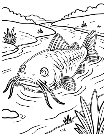 Catfish coloring page