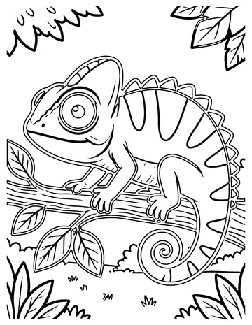 Chameleon coloring page