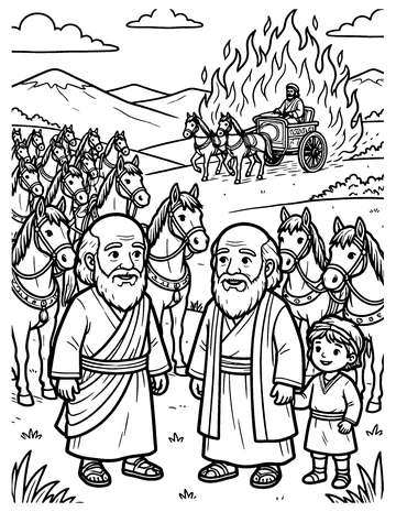 Chariots of Fire on the Hills coloring page