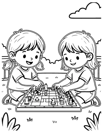 Checkers coloring page