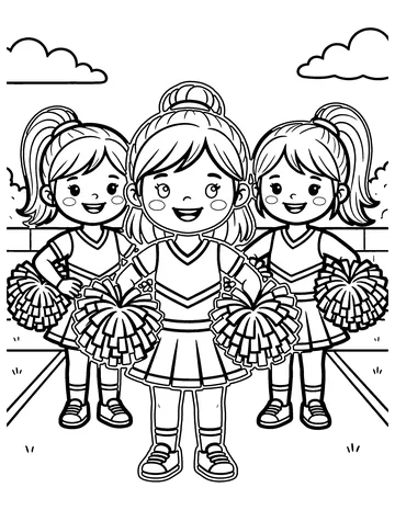 Cheerleaders coloring page