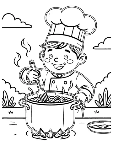 Chef coloring page