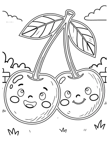 Cherries coloring page