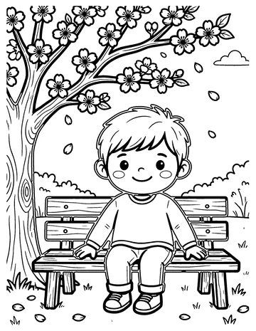 Cherry Blossom Tree coloring page
