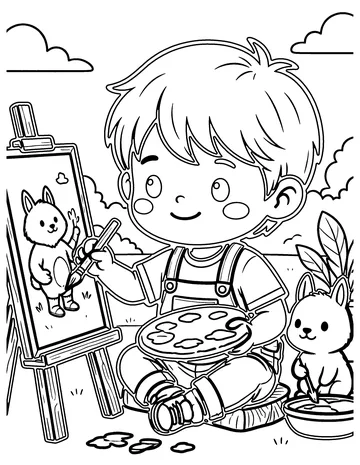 Chibi Artist coloring page