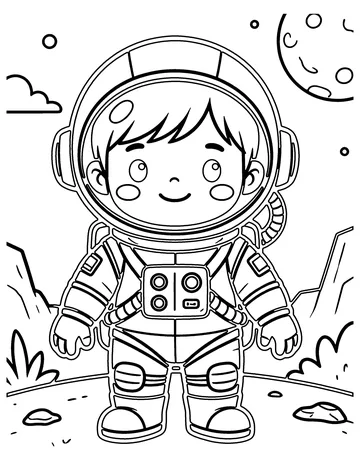 Chibi Astronaut coloring page