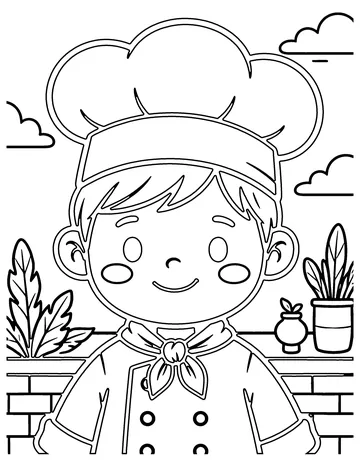 Chibi Chef coloring page