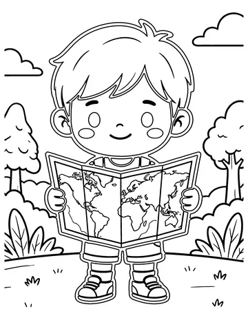 Chibi Explorer coloring page