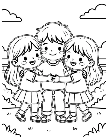Chibi Friends coloring page