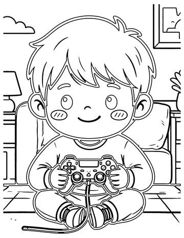 Chibi Gamer coloring page