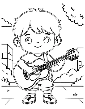 Chibi Musician coloring page