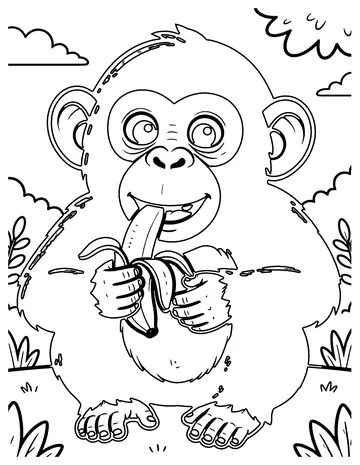Chimpanzee coloring page