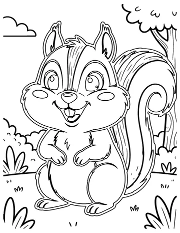 Chipmunk coloring page