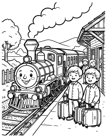 Choo-Choo Station coloring page