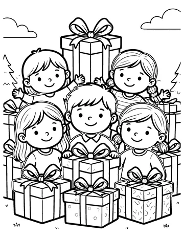 Christmas Presents coloring page