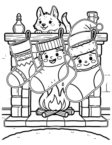 Christmas Stockings coloring page