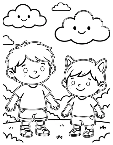 Clouds coloring page