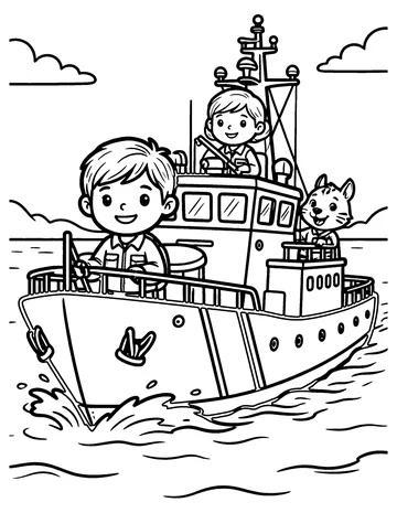 Coast Guard Ship coloring page