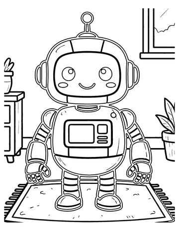 Coding Robot coloring page