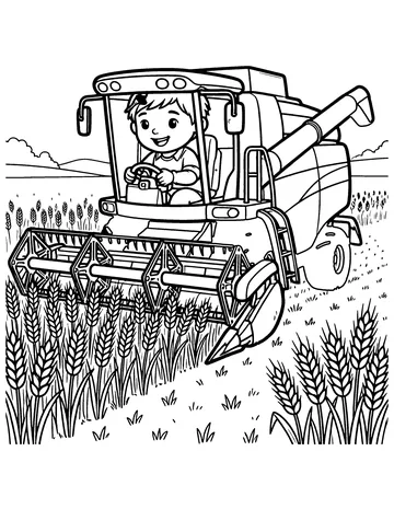 Combine Harvester coloring page