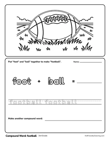 Compound Word: football coloring page