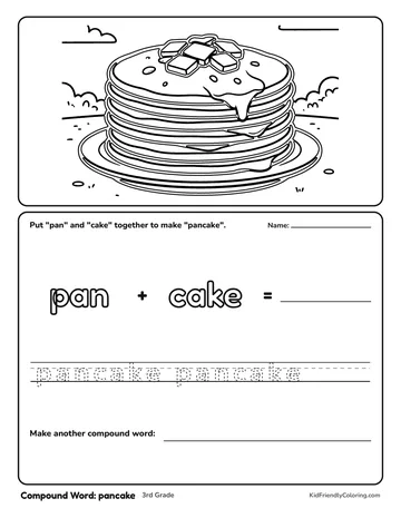 Compound Word: pancake coloring page