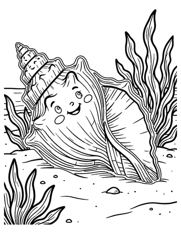 Conch Shell coloring page